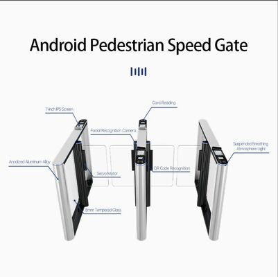 Guter Preis Android System Silberfarbene Gesichtserkennungs-Speed-Gate-Drehkreuz Aluminiummaterial Plus RFID-QR-Code-Leser Automatischer Sicherheitseingang Online